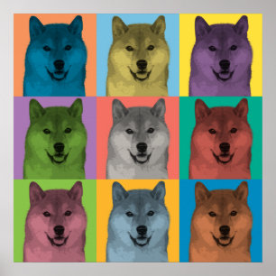 柴犬の破裂音芸術ポスター ポスター