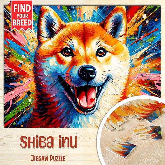 柴犬の肖像 アクリルアートプリント ギフト ジグソーパズル