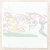 柴犬の花 ガラスコースター (裏面)