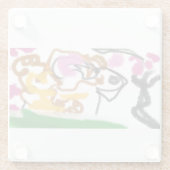 柴犬の花 ガラスコースター (裏面)