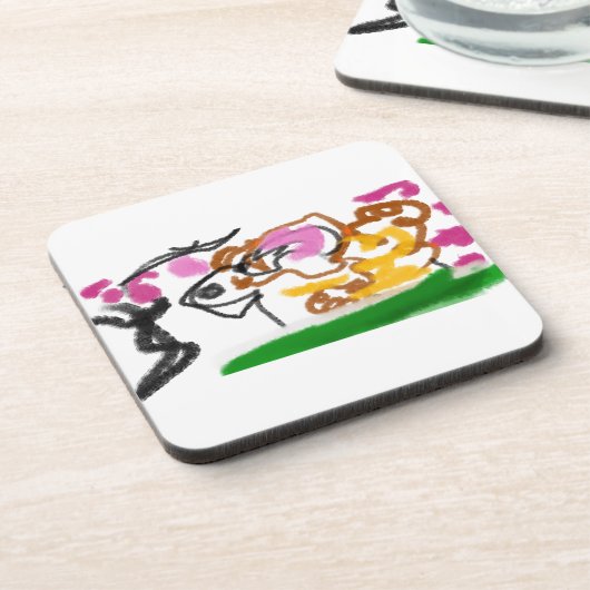 柴犬の花 コースター (左側)