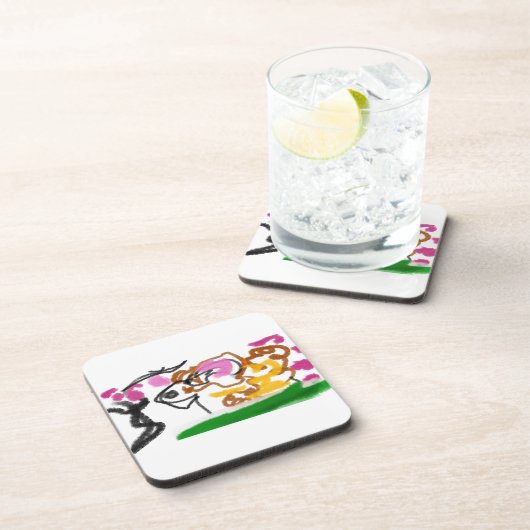 柴犬の花 コースター (右側)