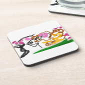 柴犬の花 コースター (左側)