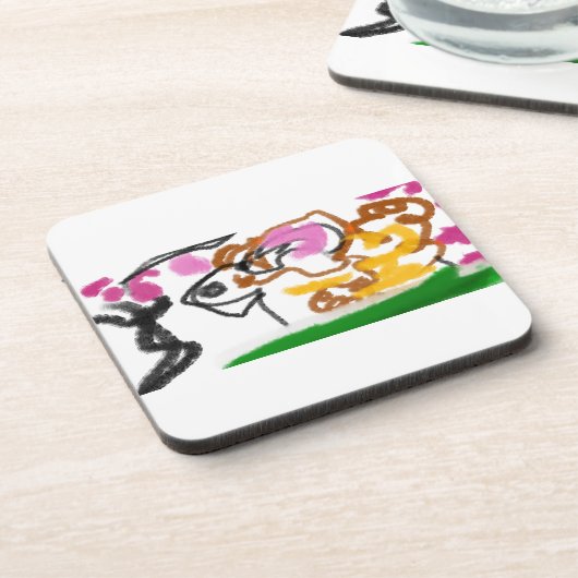 柴犬の花 コースター (左側)