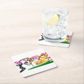 柴犬の花 スクエアペーパーコースター (インサイチュ)