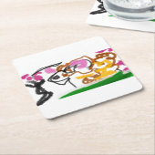 柴犬の花 スクエアペーパーコースター (アングル)