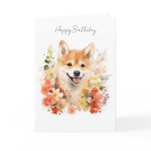 柴犬の誕生日カード #1