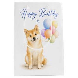 柴犬の誕生日 ミディアムペーパーバッグ