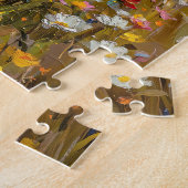 柴犬の野の花畑ジグソーパズル ジグソーパズル (側面)