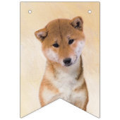 柴犬の(赤い)絵画-元の犬の芸術 バンティングフラッグ (第2の旗)