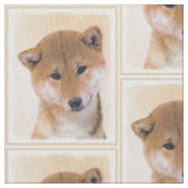 柴犬の(赤い)絵画-元の犬の芸術 ファブリック (クローズアップ)