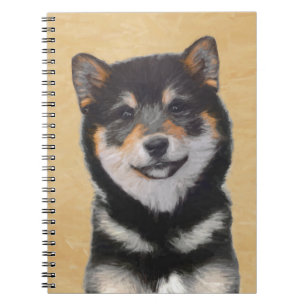 柴犬の(黒およびタン)絵画-犬の芸術 ノートブック