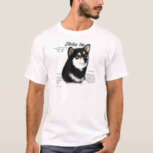 柴犬の(blkか日焼け)歴史のデザイン tシャツ