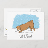 柴犬はそれが幸せな犬の休日-雪が降るようにしました シーズンポストカード (正面/裏面)