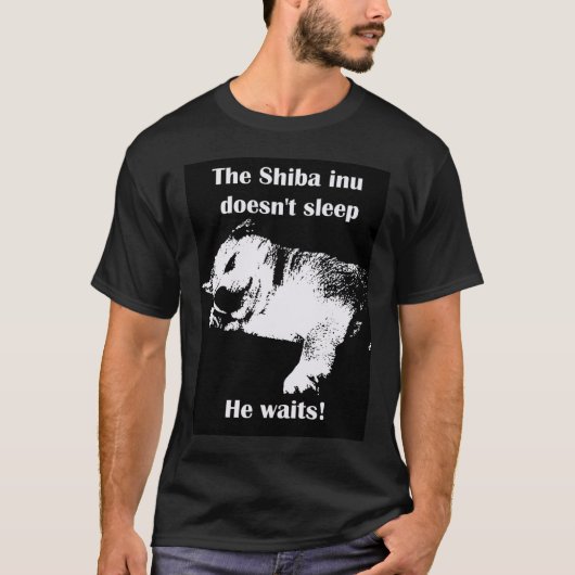 柴犬は眠りません Tシャツ (正面)
