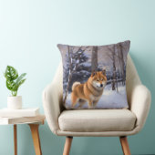 柴犬は雪のクリスマスを許す クッション (椅子)