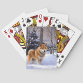 柴犬は雪のクリスマスを許す トランプ (裏面)