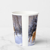 柴犬は雪のクリスマスを許す 紙コップ (右)