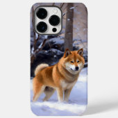 柴犬は雪のクリスマスを許す Case-Mate iPhoneケース (裏面)