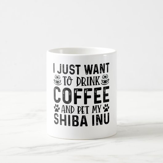 柴犬を撫でたい コーヒーマグカップ (中央)