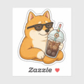 柴犬アイスコーヒー クールステッカー シール (シート)