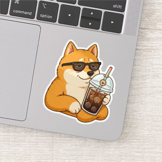 柴犬アイスコーヒー クールステッカー シール (詳細)