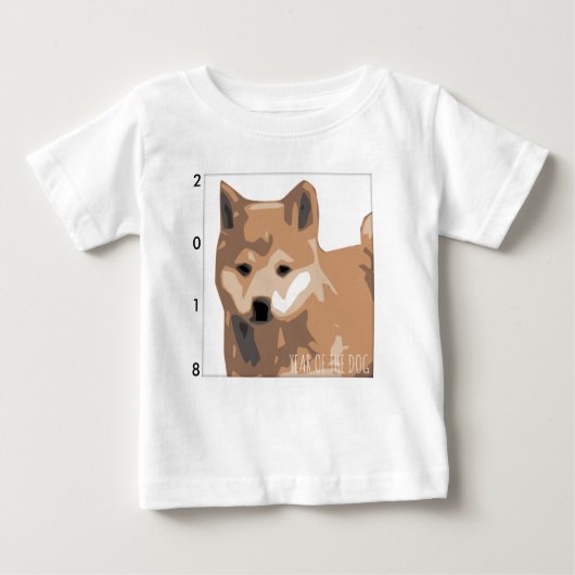 柴犬イラストレーションドッグ年2018ベビーT ベビーTシャツ (正面)