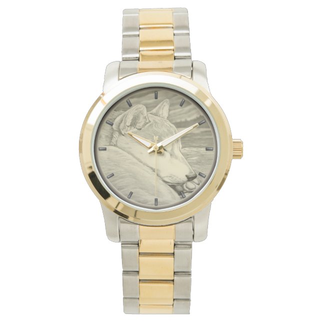 柴犬ウォッチドッグ恋人柴犬腕時計 腕時計 (正面)