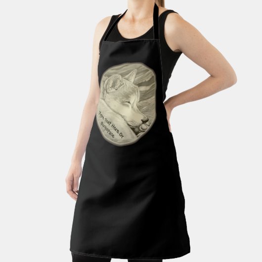 柴犬エプロンパーソナライズされた柴犬アートギフト エプロン (インサイチュ)