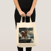 柴犬エレガント食料品用トートバッグ トートバッグ (正面(商品))