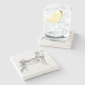 柴犬オリジナルズド絵画ッグ·イヤー誕生日SMC ストーンコースター (横)