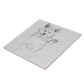 柴犬オリジナル絵画の4犬の年2018タイル タイル (側面)