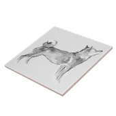 柴犬オリジナル絵画ズドッグイヤー誕生日T タイル (側面)