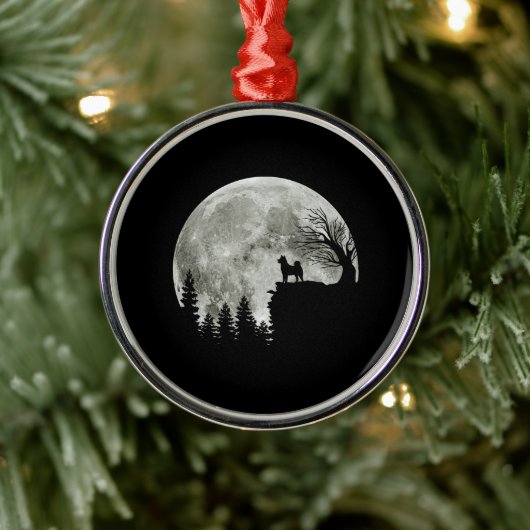 柴犬オンマウンテンハロウィーンギフト犬好き メタルオーナメント (ツリー)