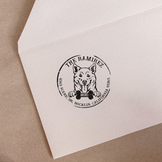 柴犬カスタムファミリー差出人住所 ラバースタンプ