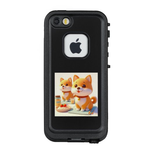柴犬カフェでの心温まる朝ごはん LifeProof iPhoneケース (裏面)