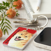 柴犬カラーブロック キーホルダー (正面右)