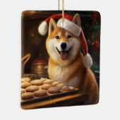 柴犬クリスマスクッキーフェスティバルホリデイ セラミックオーナメント (右)