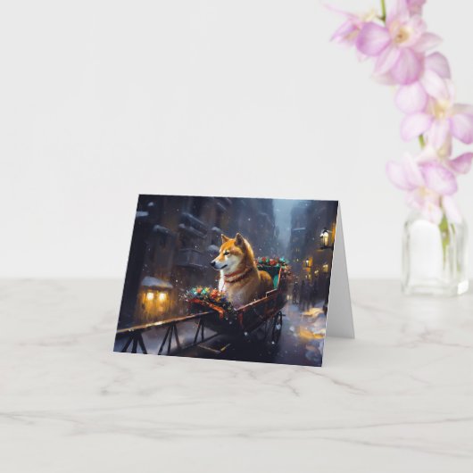 柴犬クリスマスフェスティバルシーズン カード (蘭)