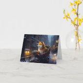 柴犬クリスマスフェスティバルシーズン カード (黄色い花)