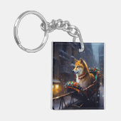 柴犬クリスマスフェスティバルシーズン キーホルダー (正面左)