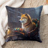 柴犬クリスマスフェスティバルシーズン クッション (ブランケット)