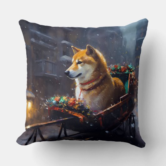 柴犬クリスマスフェスティバルシーズン クッション (正面)