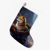 柴犬クリスマスフェスティバルシーズン スモールクリスマスストッキング (正面 (吊り時))