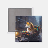 柴犬クリスマスフェスティバルシーズン マグネット (正面/裏面)