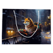 柴犬クリスマスフェスティバルシーズン ラージペーパーバッグ (裏面)