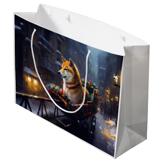柴犬クリスマスフェスティバルシーズン ラージペーパーバッグ (裏面アングル)