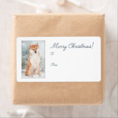 柴犬クリスマスプレゼントのシール ラベル (インサイチュ)