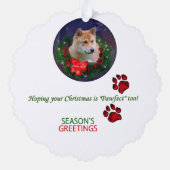 柴犬クリスマスプレゼント オーナメントカード (裏面)