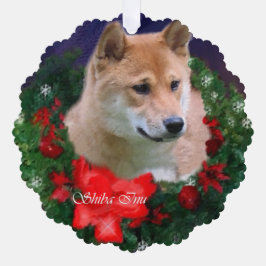 柴犬クリスマスプレゼント オーナメントカード